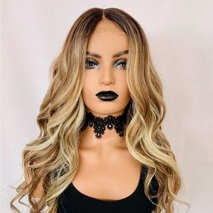 Absolutely Gorgeous 28” Ash Blonde Mix Premium Fiber Lace Front TPart Wig!